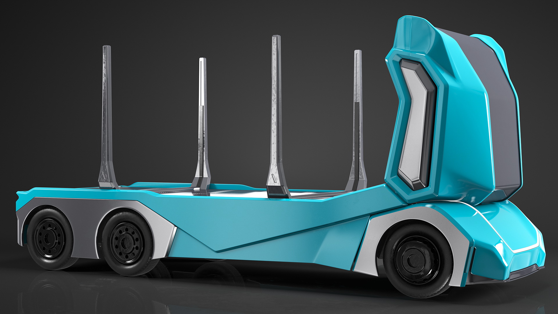 3D Autonomous Electric Logging Truck model