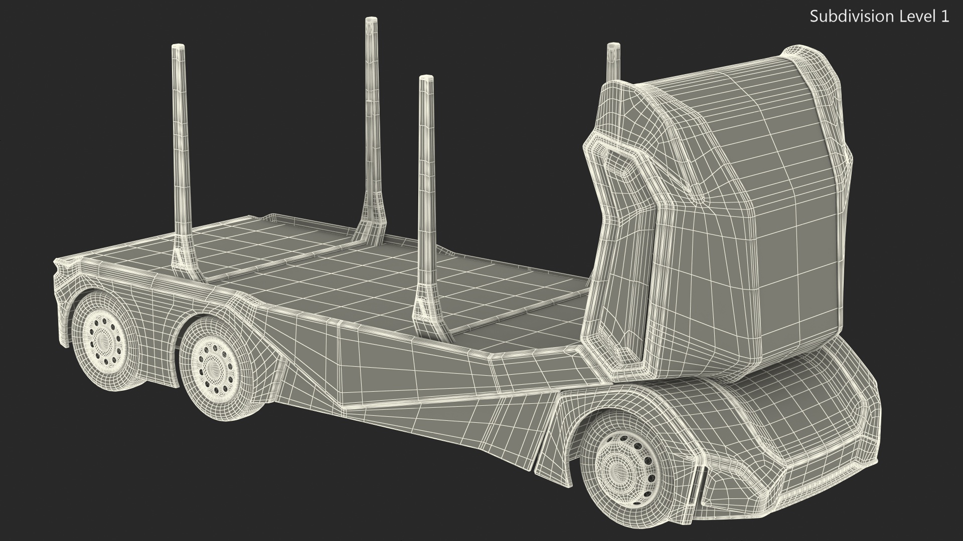 3D Autonomous Electric Logging Truck model