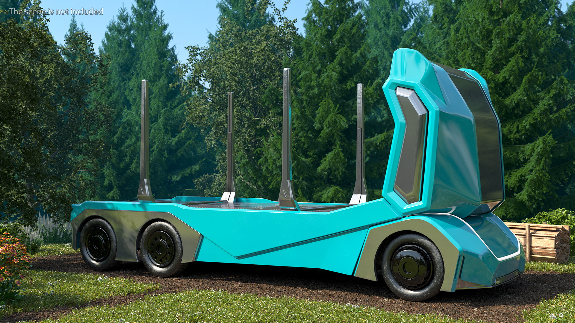 3D Autonomous Electric Logging Truck model
