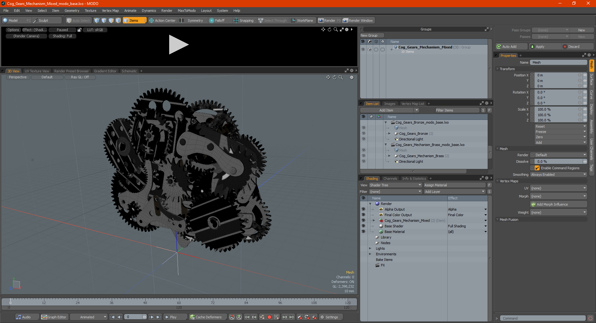 3D model Cog Gears Mechanism Mixed