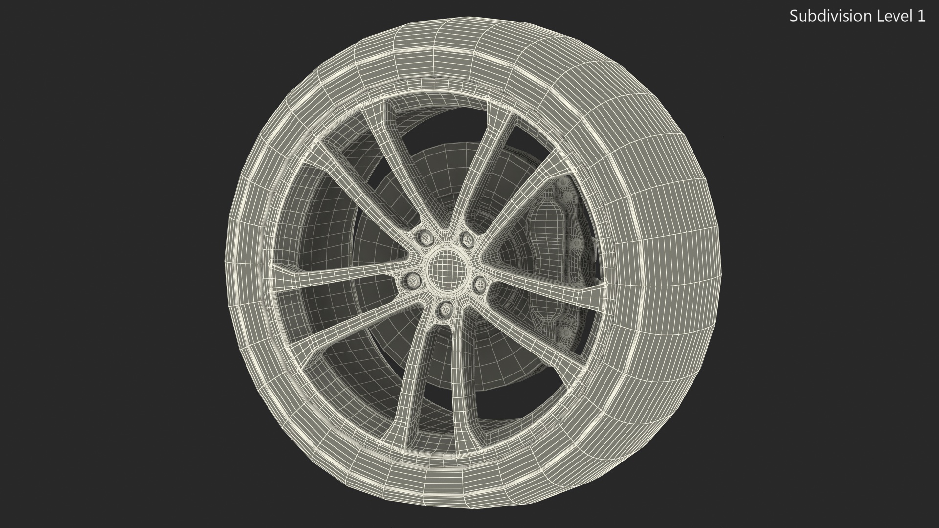 3D Abandoned Car Flat Tire model