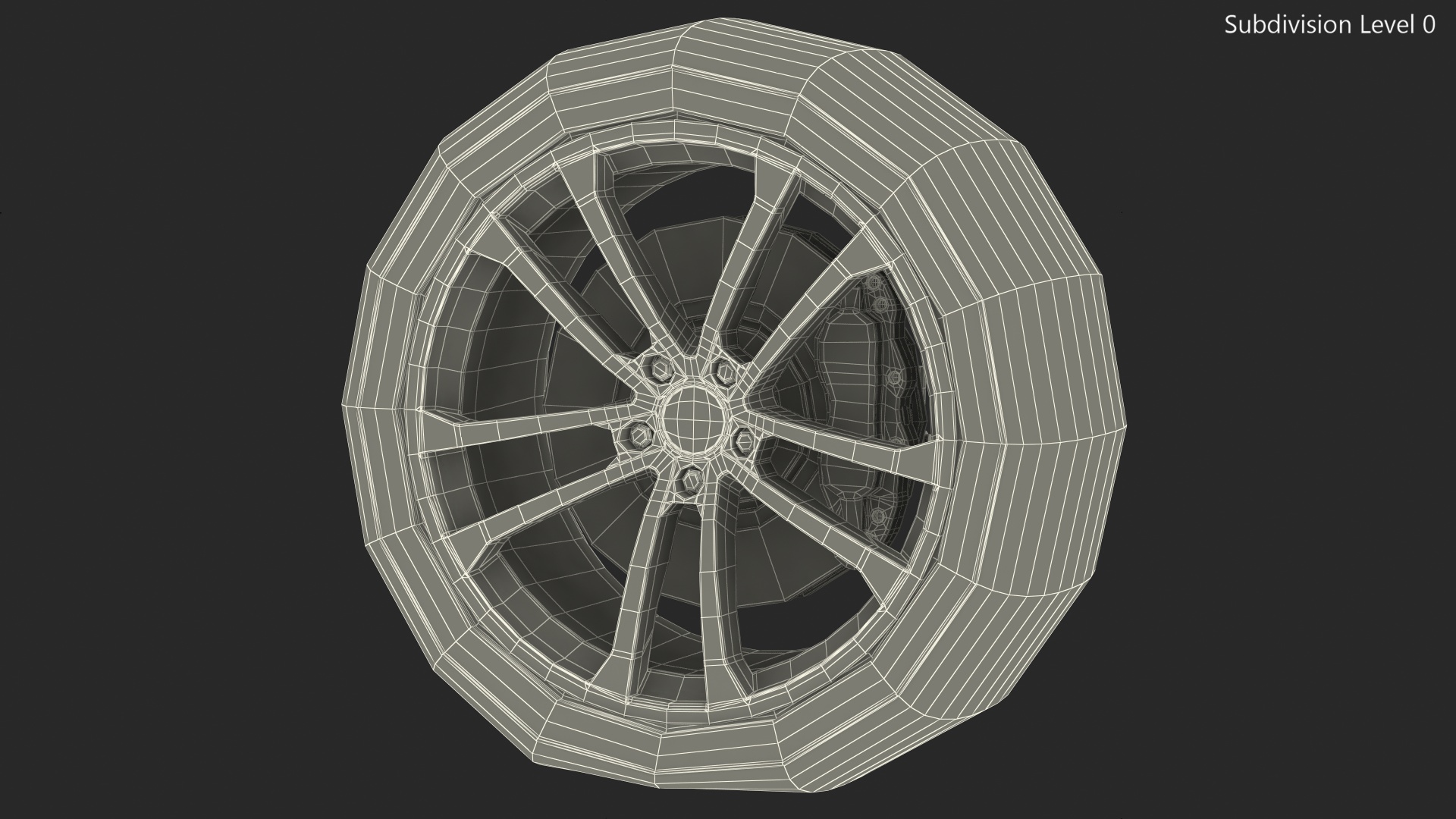 3D Abandoned Car Flat Tire model