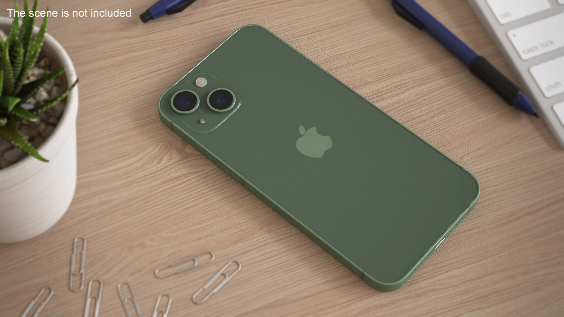 3D Green Apple iPhone 13