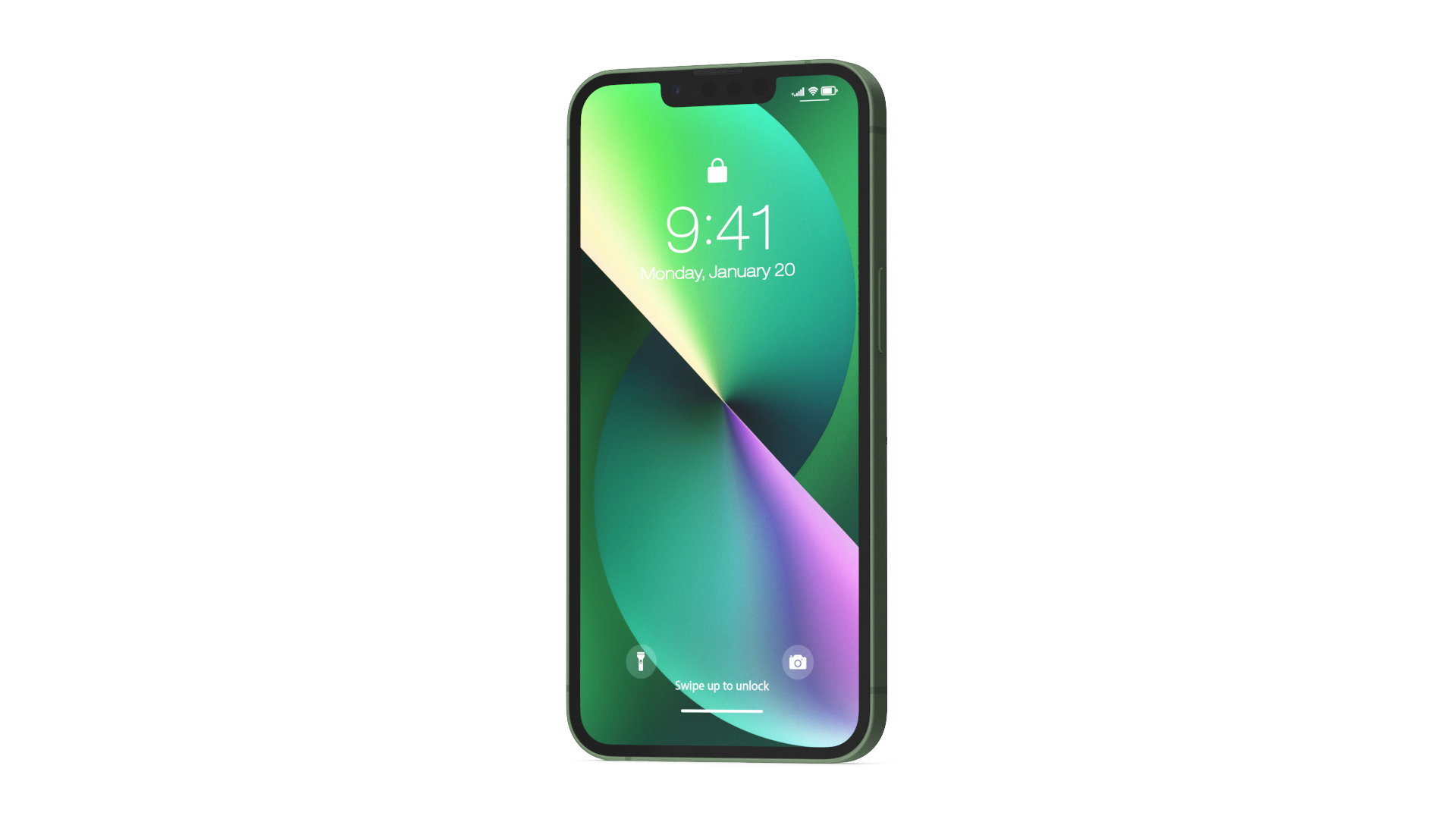 3D Green Apple iPhone 13