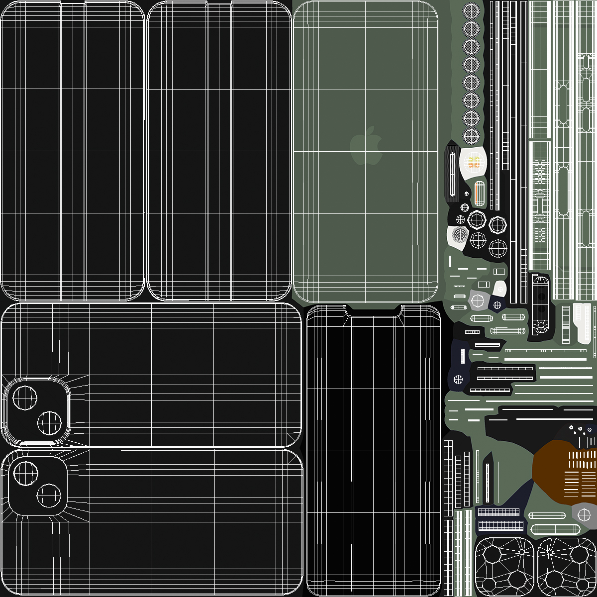 3D Green Apple iPhone 13