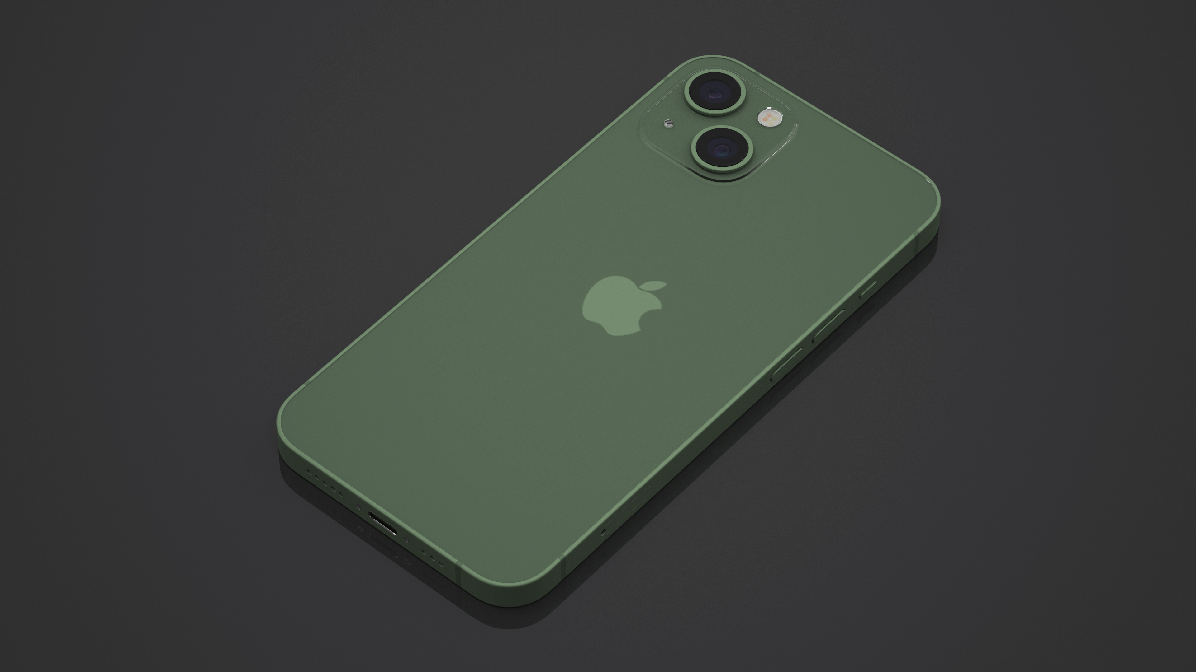 3D Green Apple iPhone 13