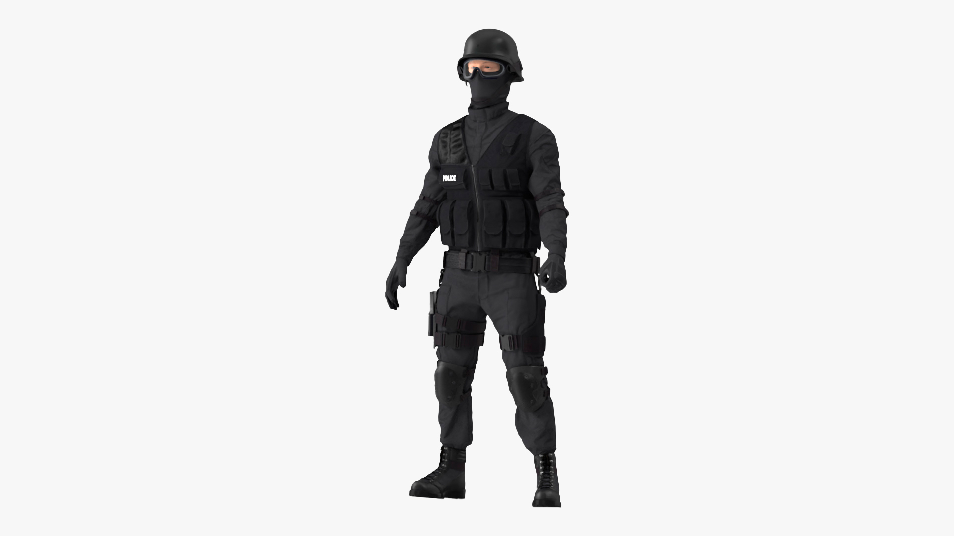 3D model SWAT Police Officer Rigged for Maya