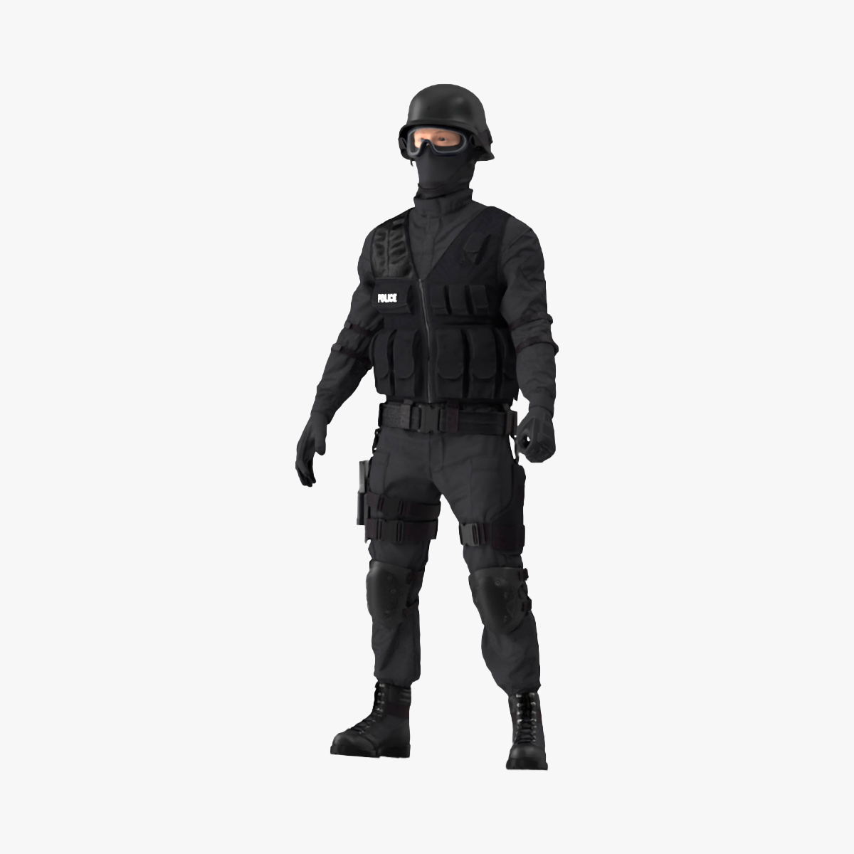 3D model SWAT Police Officer Rigged for Maya