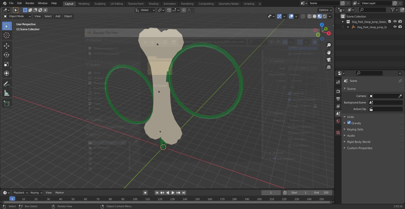 Dog Park Hoop Jump Green 3D model