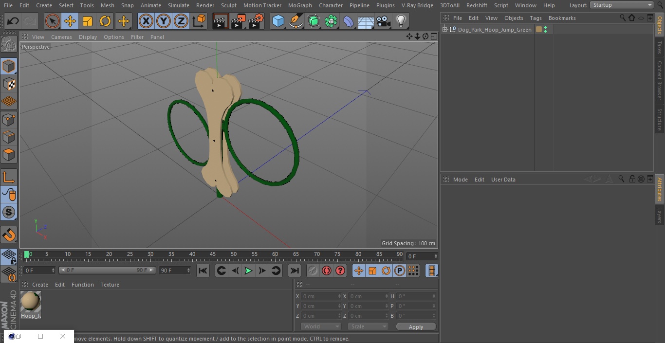 Dog Park Hoop Jump Green 3D model