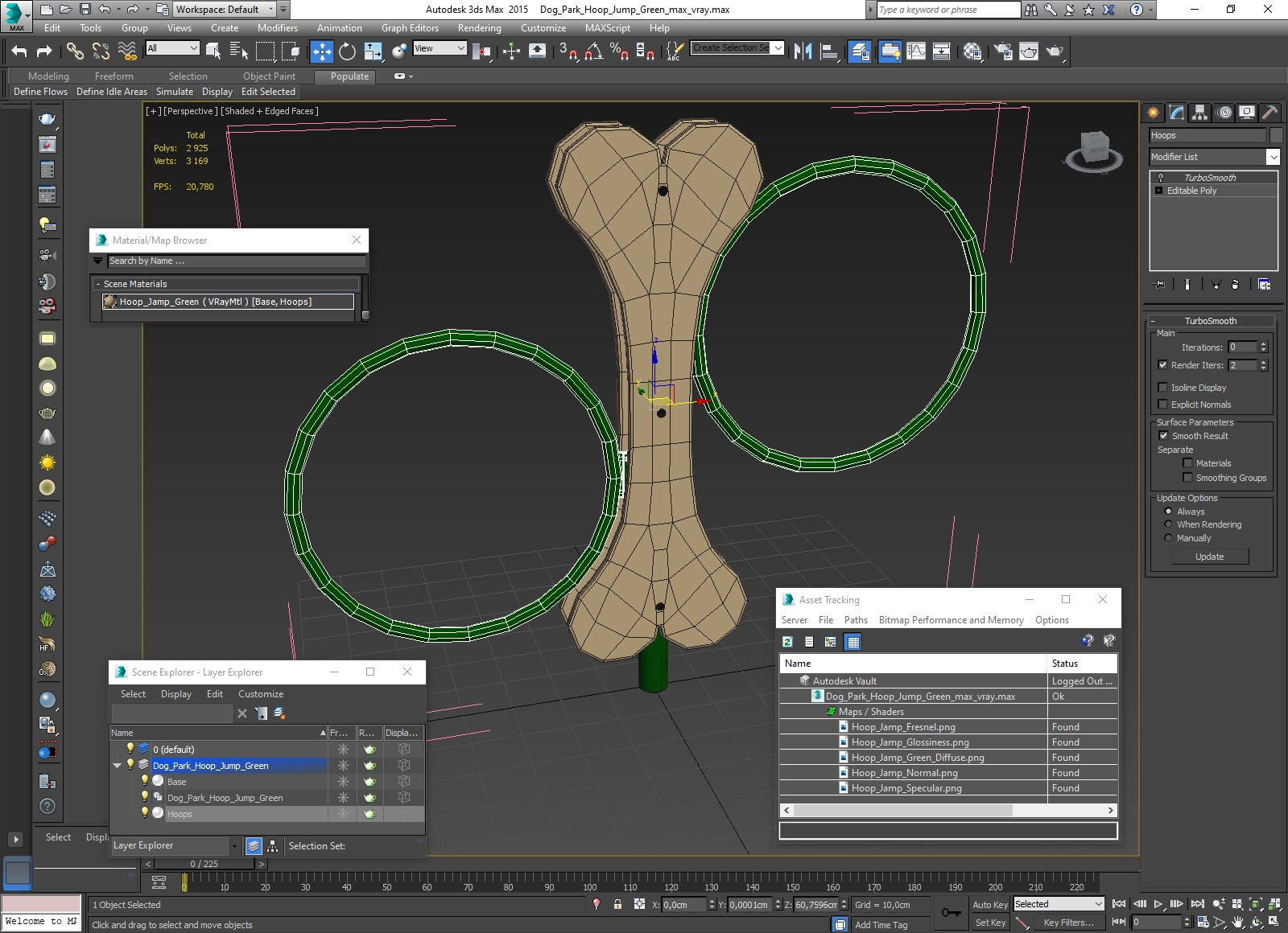 Dog Park Hoop Jump Green 3D model