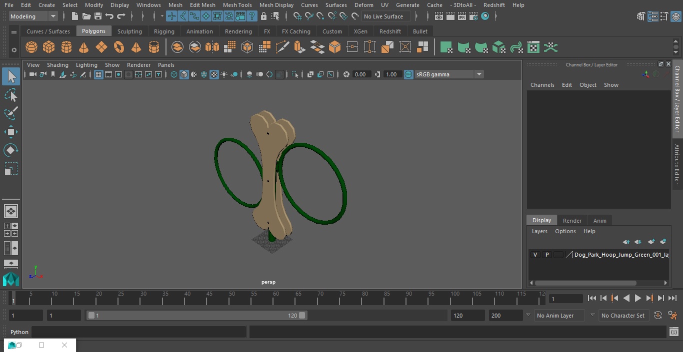 Dog Park Hoop Jump Green 3D model