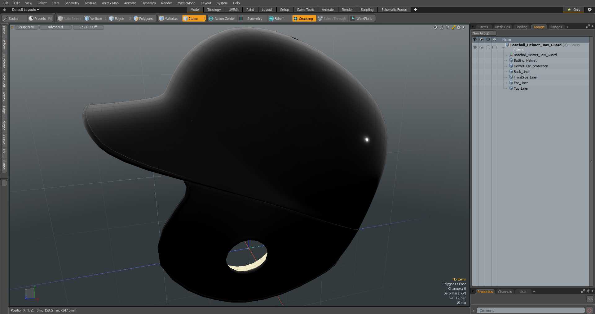 3D model Baseball Helmet Jaw Guard