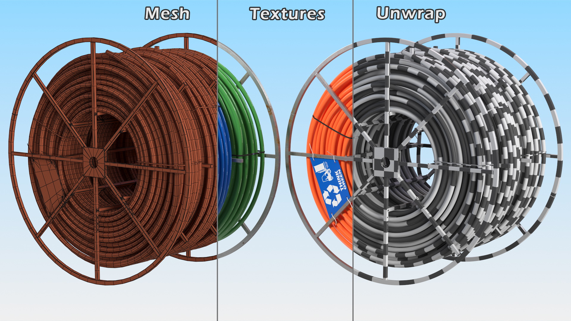 HDPE Conduit Reel 3D