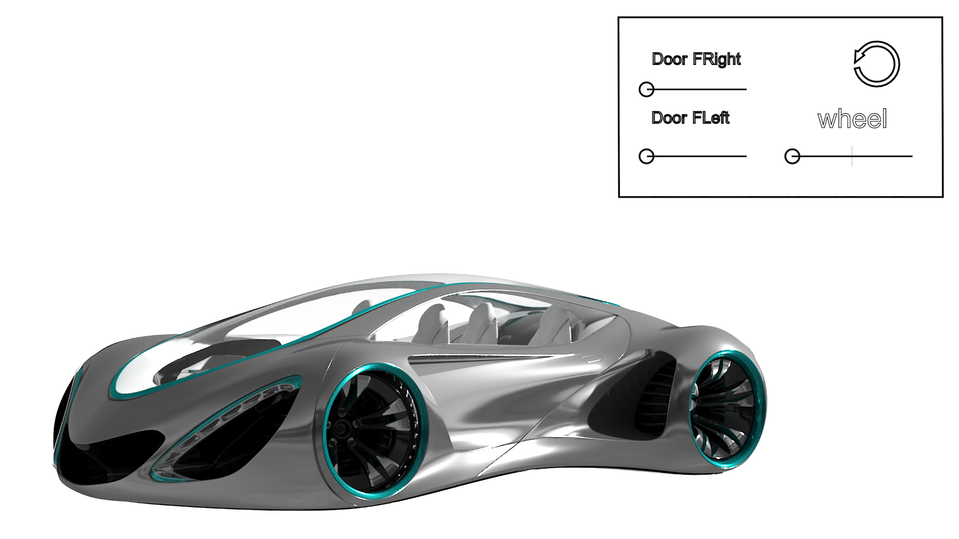 3D Futuristic S-Class Concept Vehicle Silver Rigged model