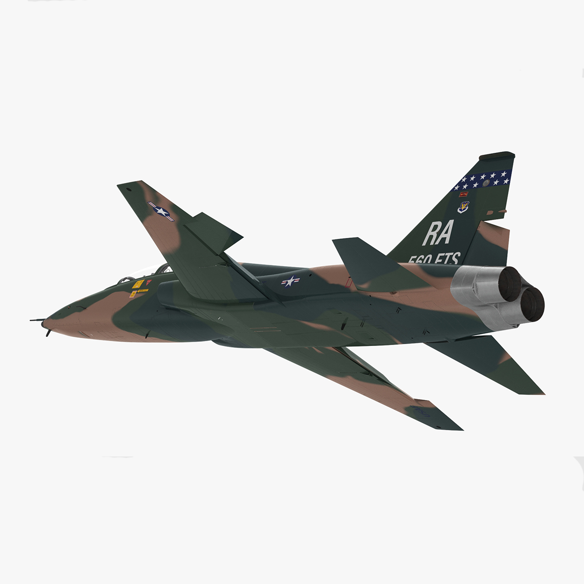 Trainer Jet Military T-38 Talon Camo Rigged for Maya 3D
