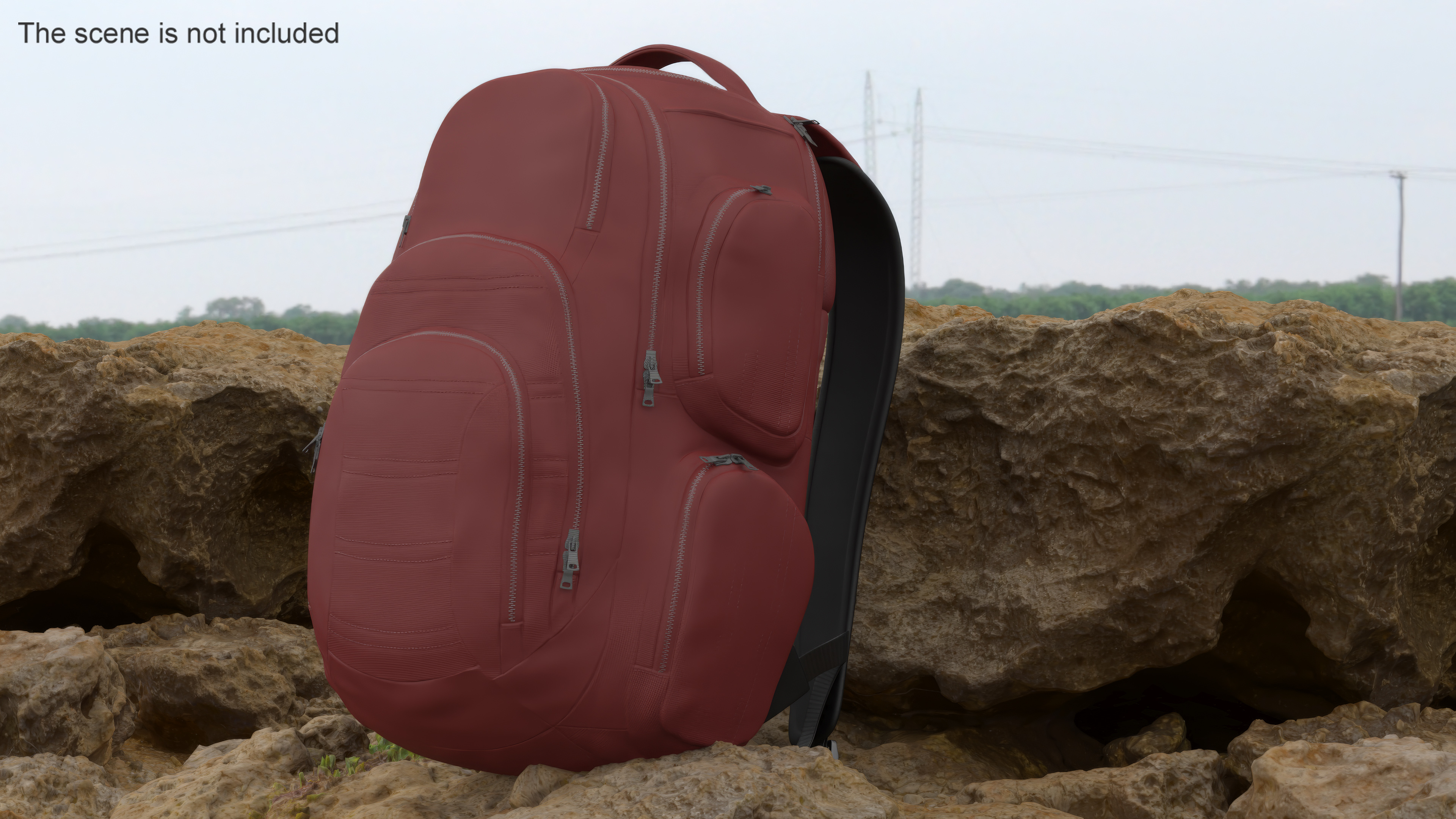 Travel Backpack with Multiple Pockets 3D