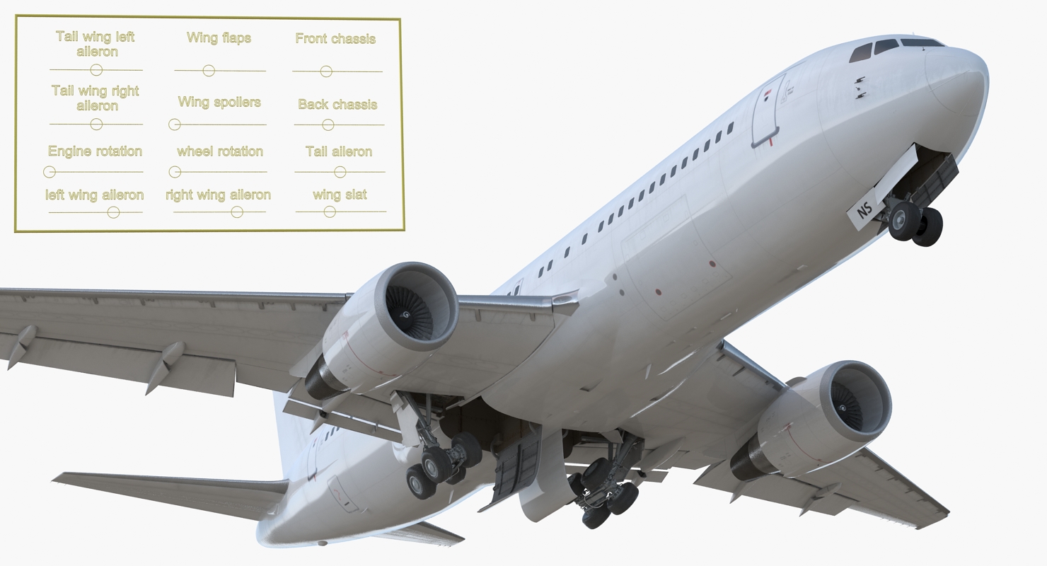 Boeing 767 200 Generic Rigged 3D model