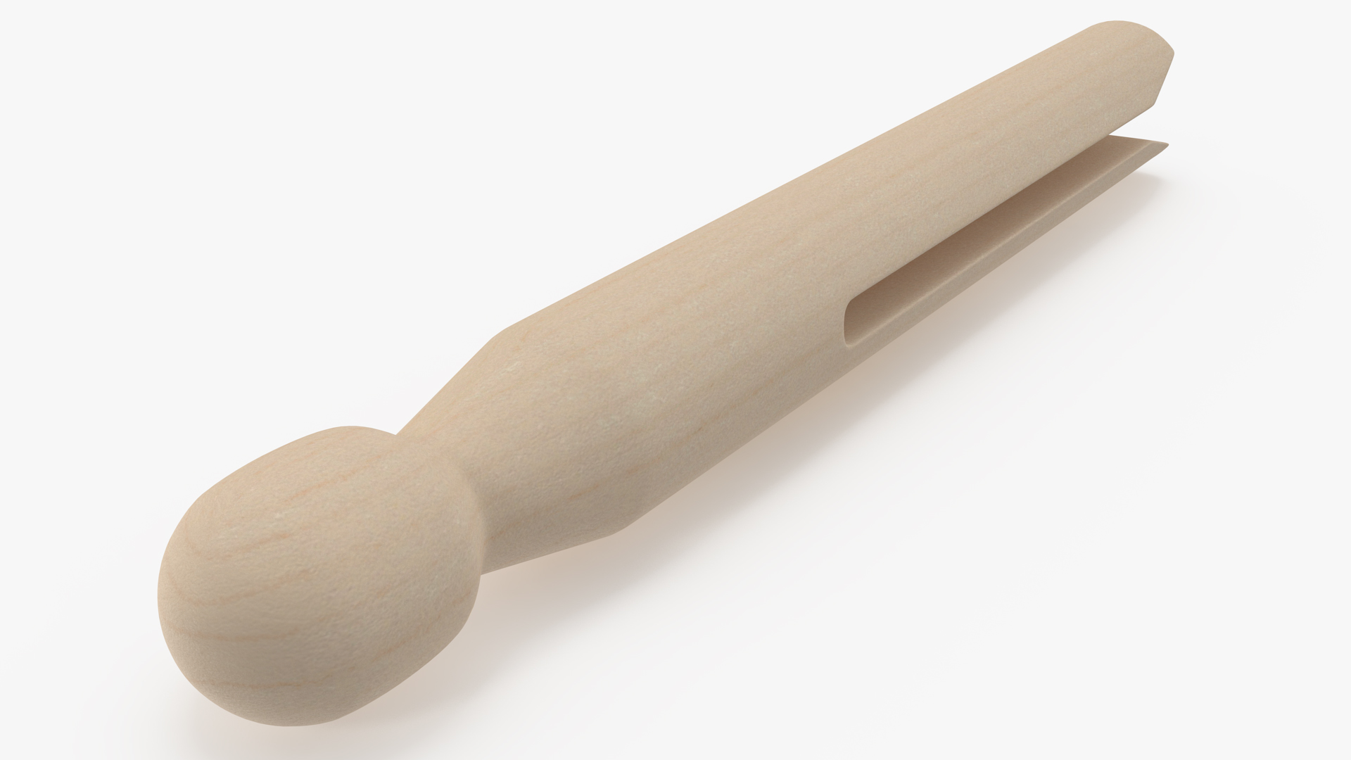 3D model Traditional Round Clothespins Light Wood