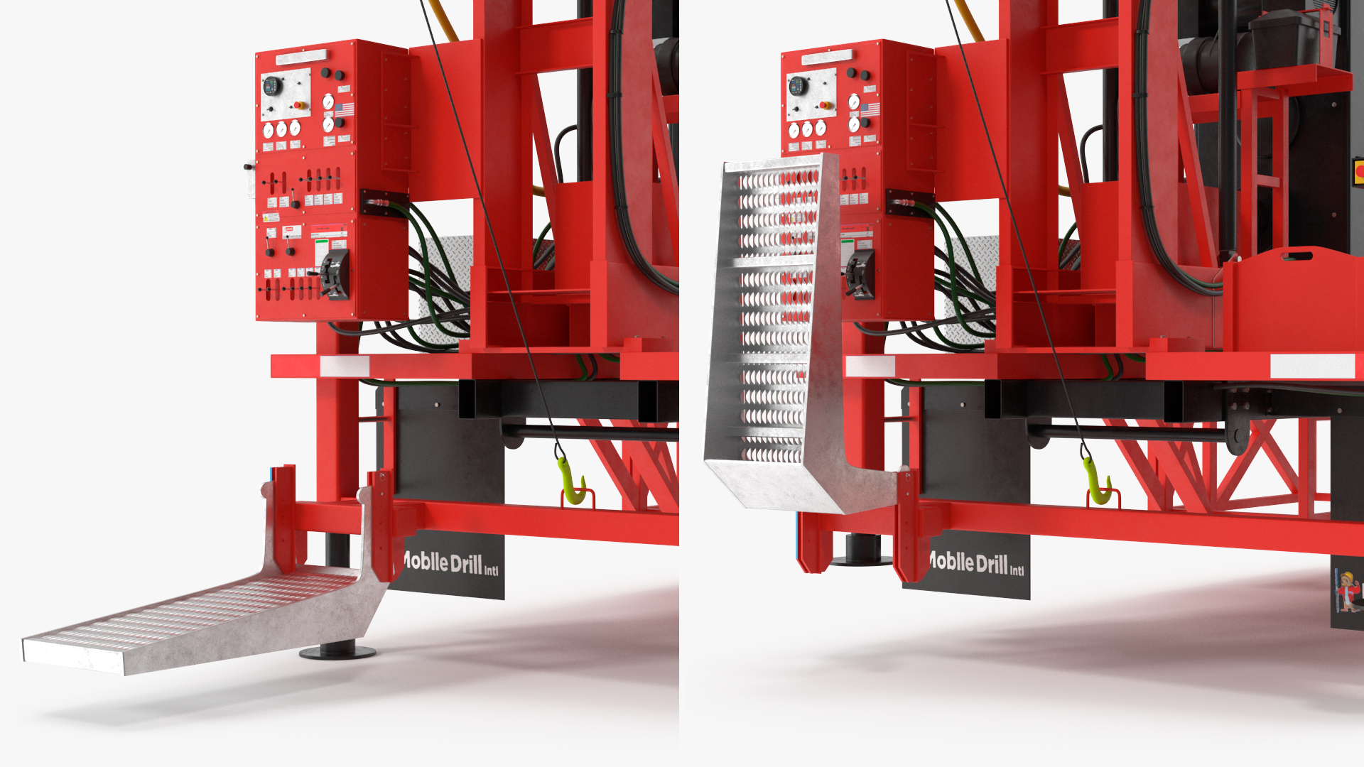 3D model Mobile Drilling Rig Red Rigged