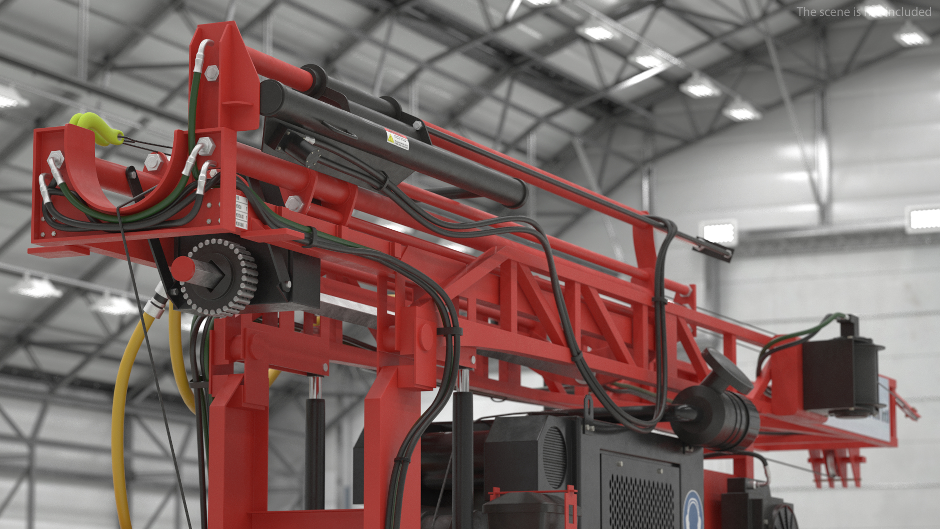3D model Mobile Drilling Rig Red Rigged