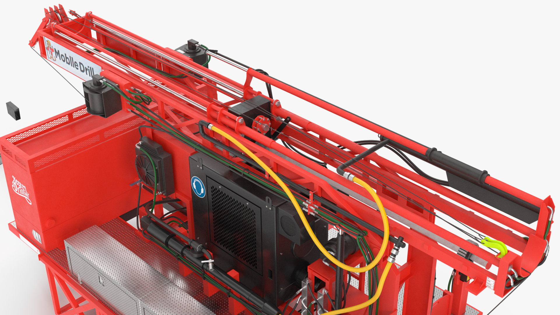 3D model Mobile Drilling Rig Red Rigged