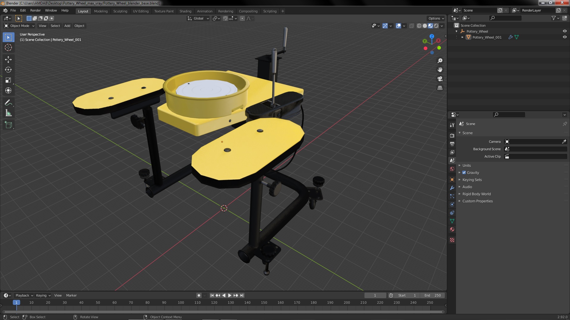 3D Pottery Wheel model