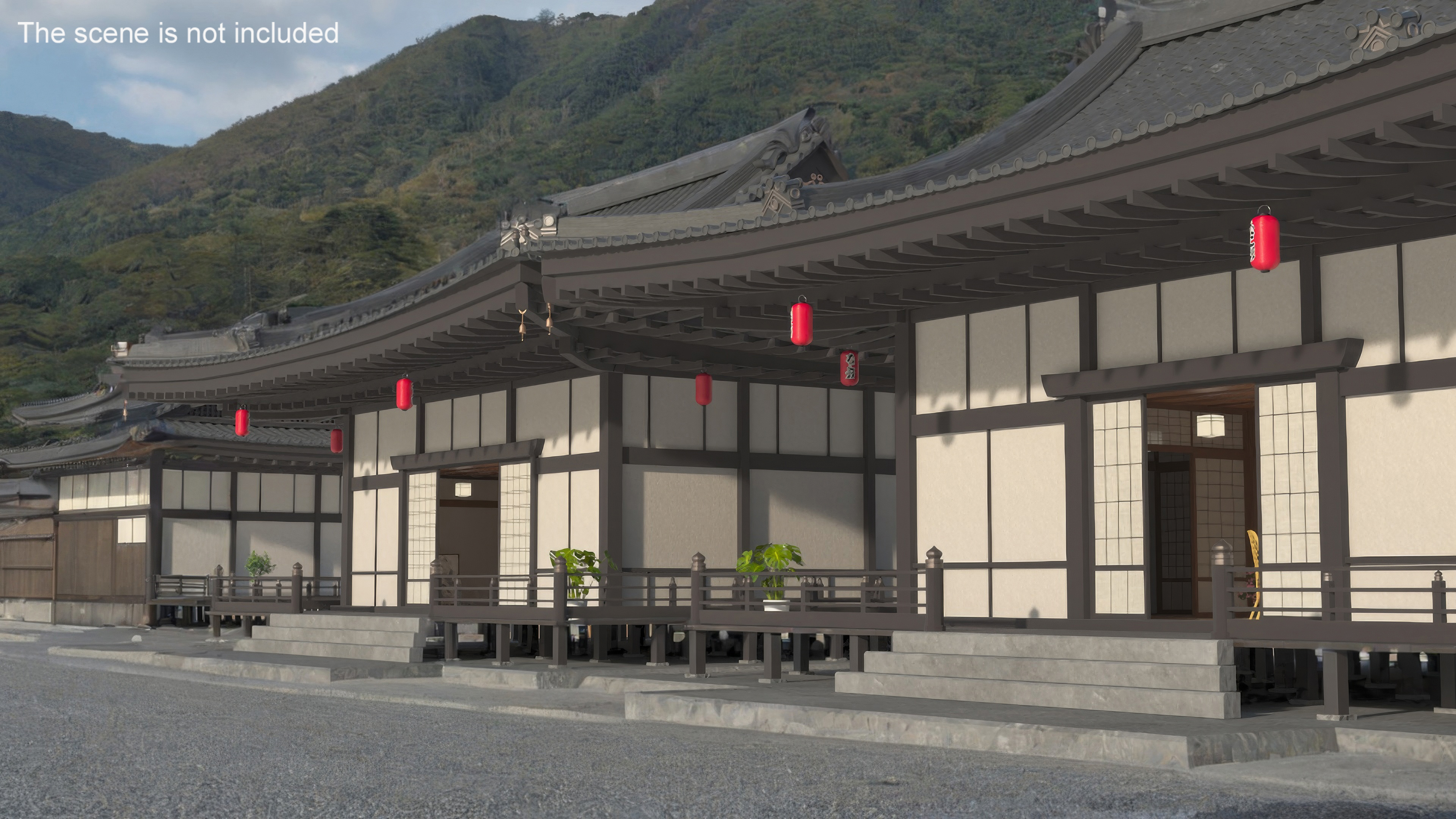 Japan Traditional House Dark Full Interior 3D