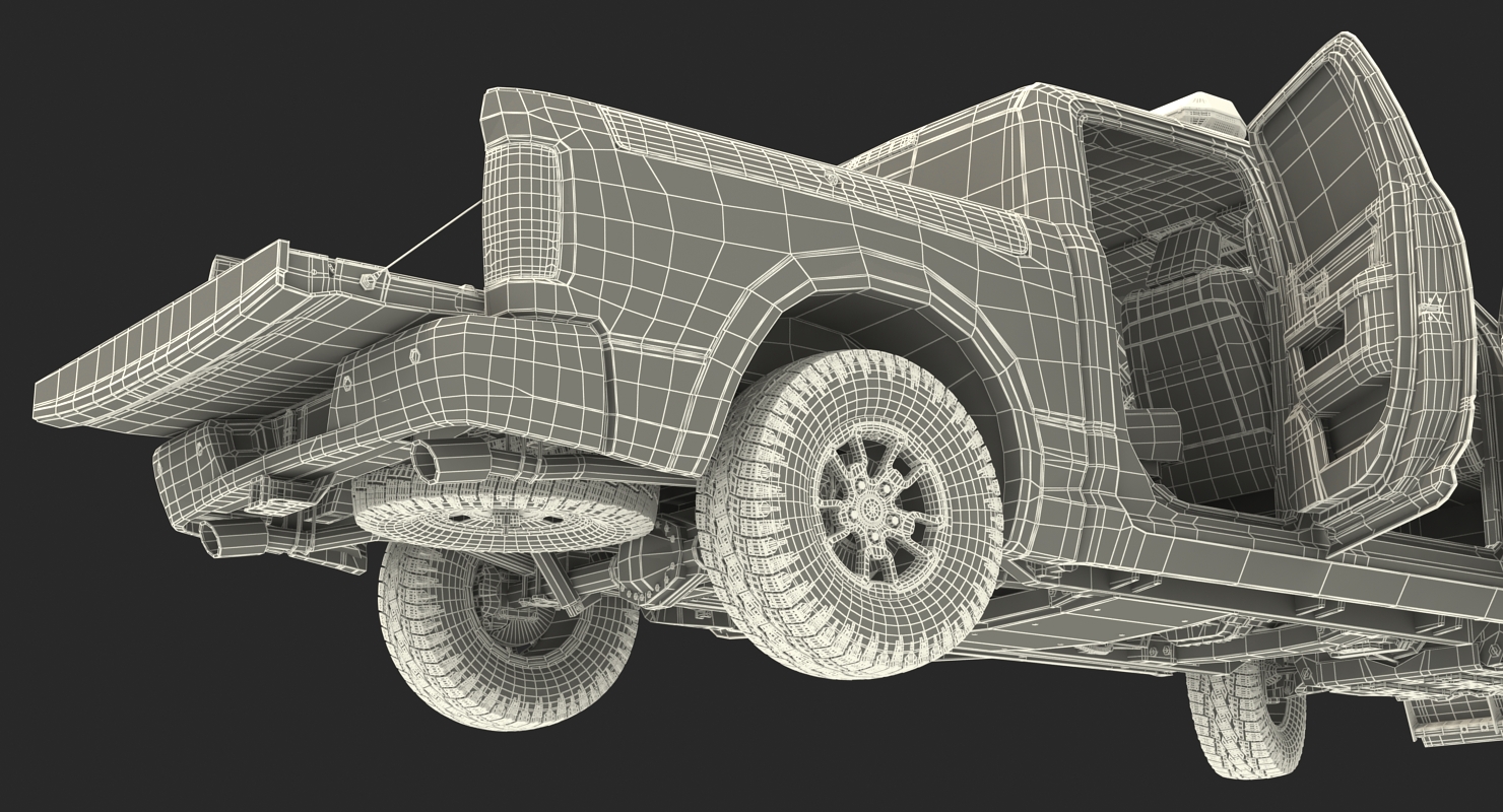 3D Pickup with Snow Plow Rigged model
