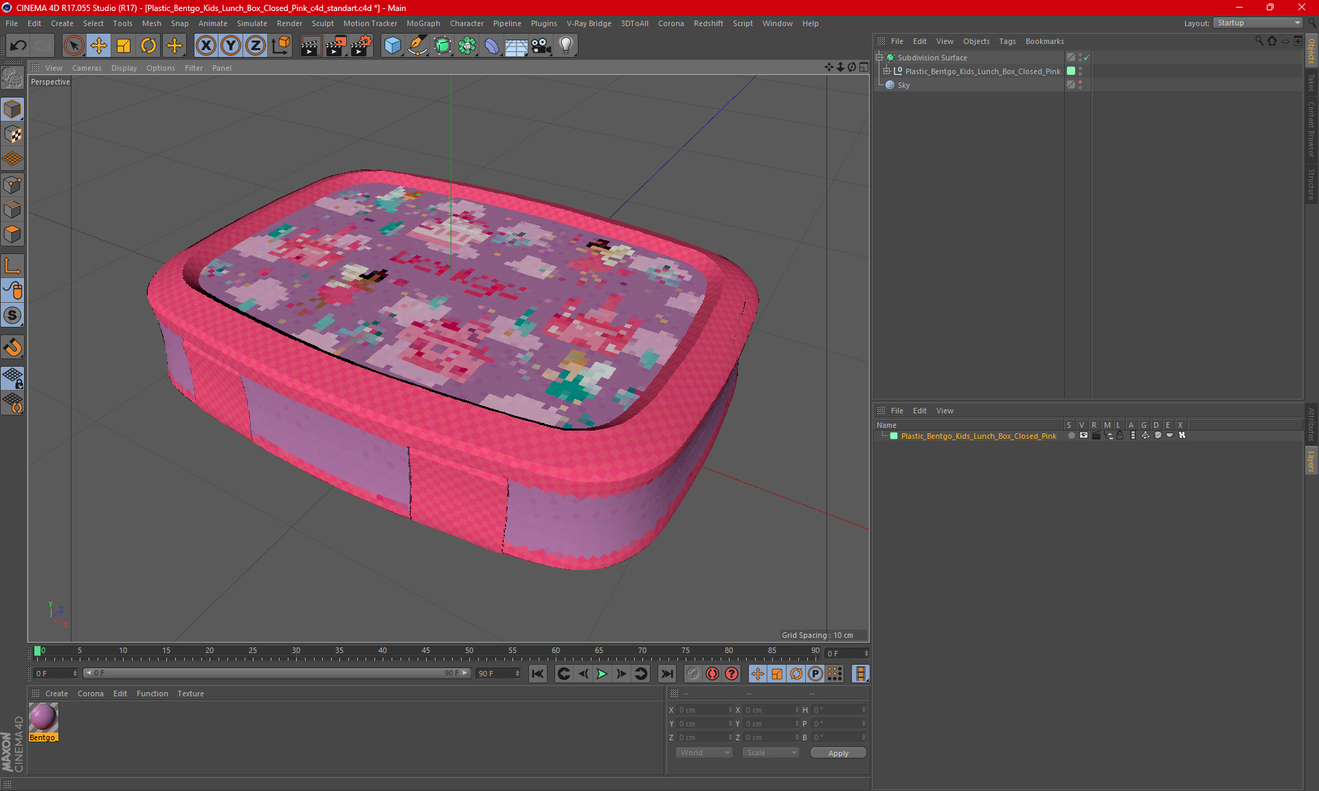 3D Plastic Bentgo Kids Lunch Box Closed Pink