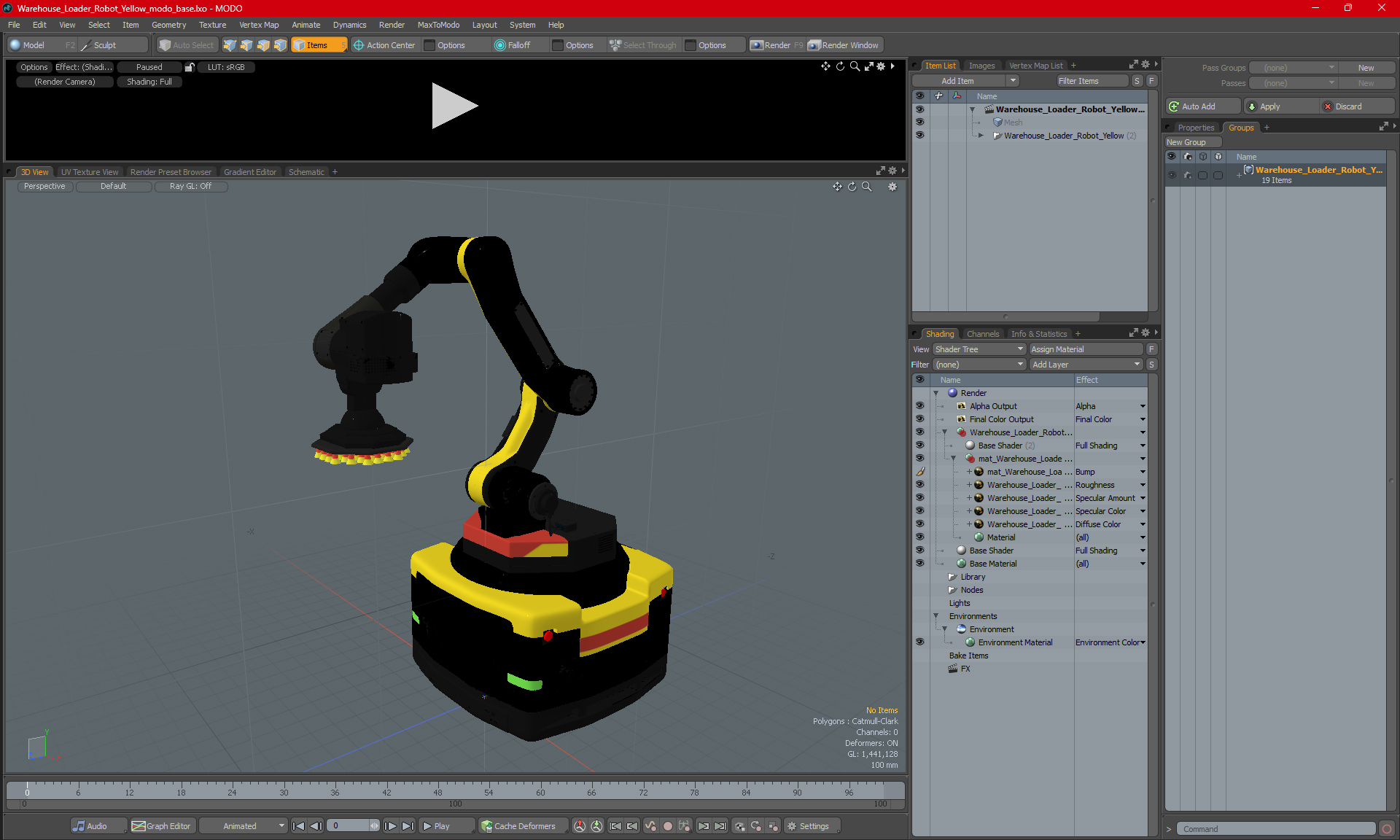 Warehouse Loader Robot Yellow 3D model