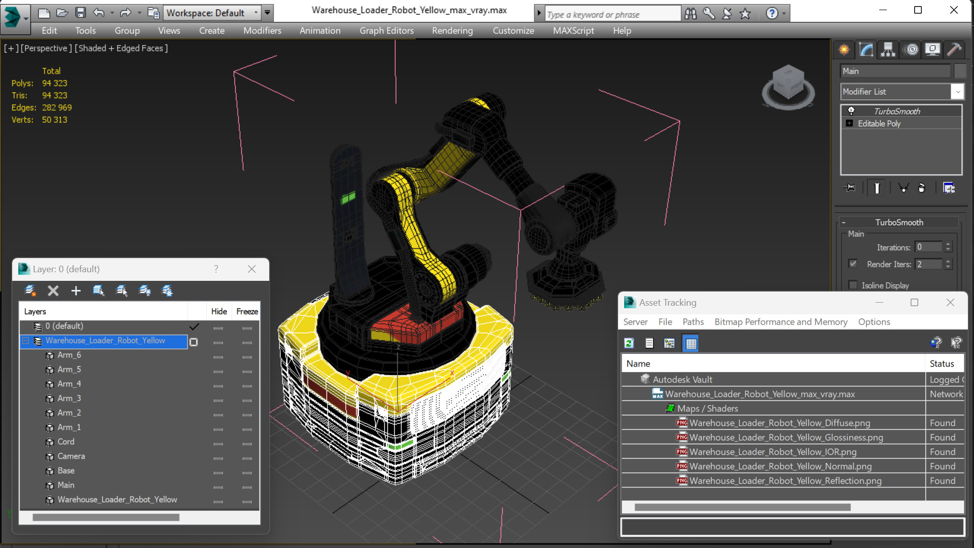 Warehouse Loader Robot Yellow 3D model