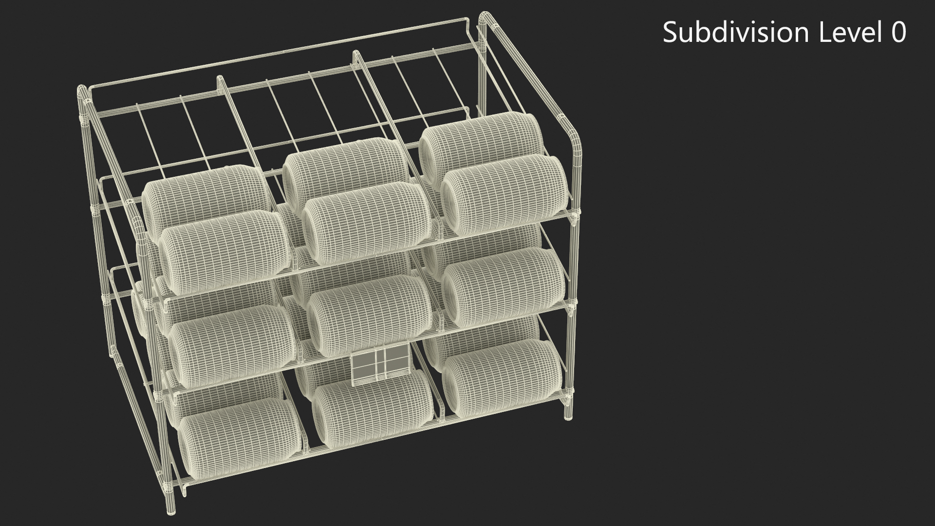 Can Rack Dispenser Chrome with Beer Cans and Price Tag 3D model