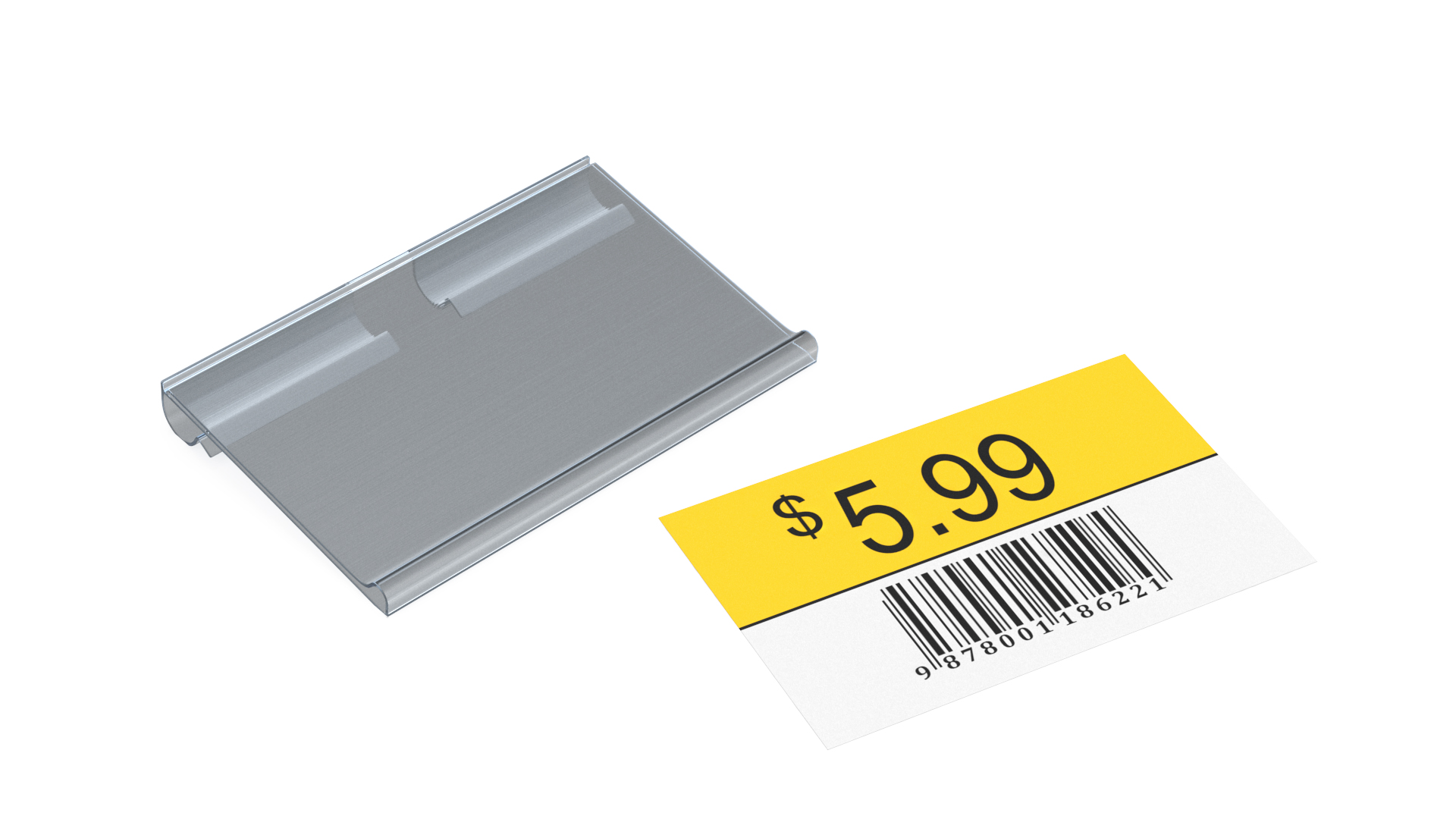 Can Rack Dispenser Chrome with Beer Cans and Price Tag 3D model