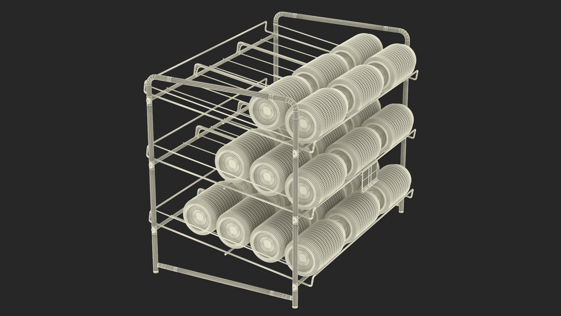 Can Rack Dispenser Chrome with Beer Cans and Price Tag 3D model