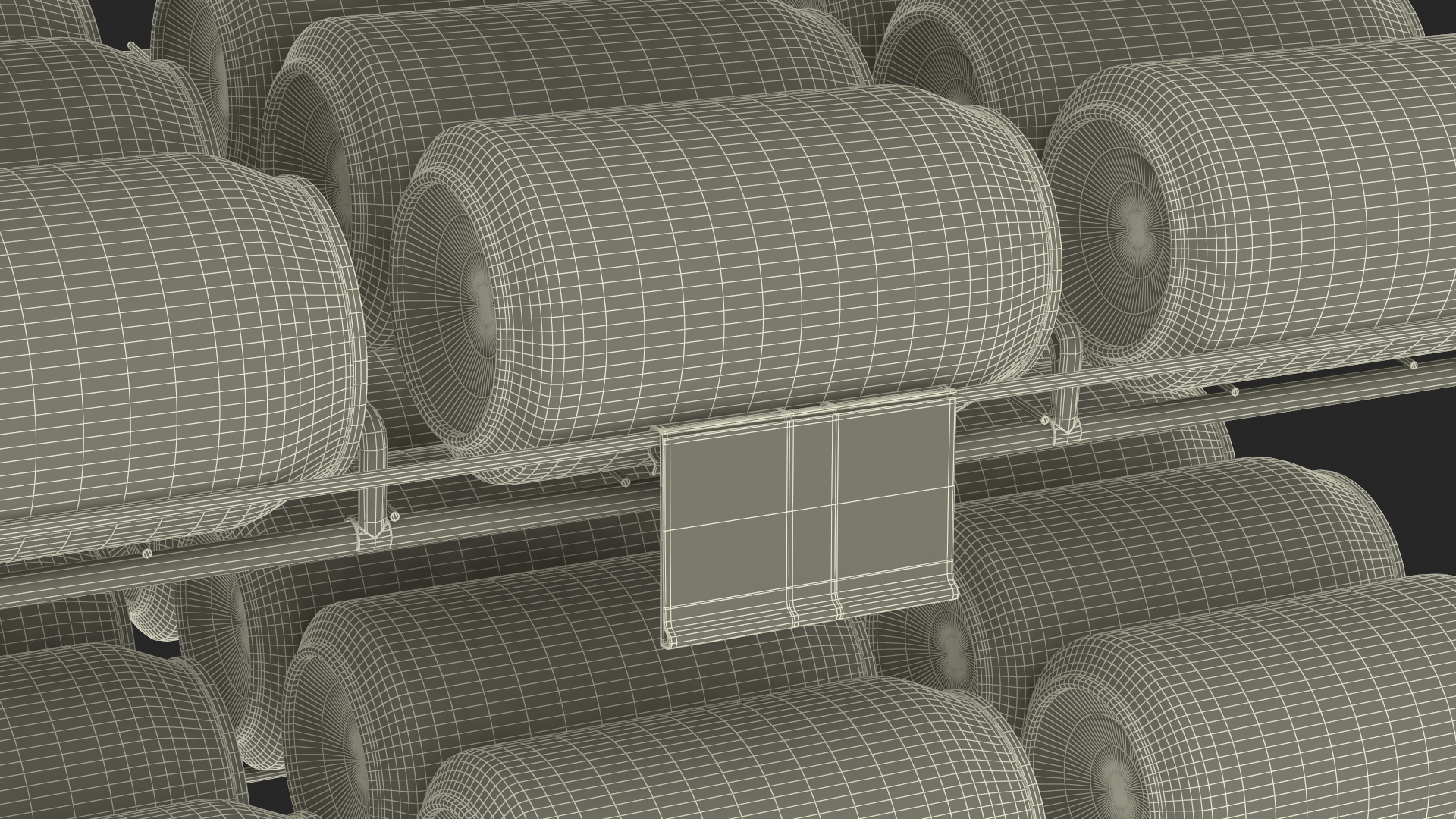 Can Rack Dispenser Chrome with Beer Cans and Price Tag 3D model