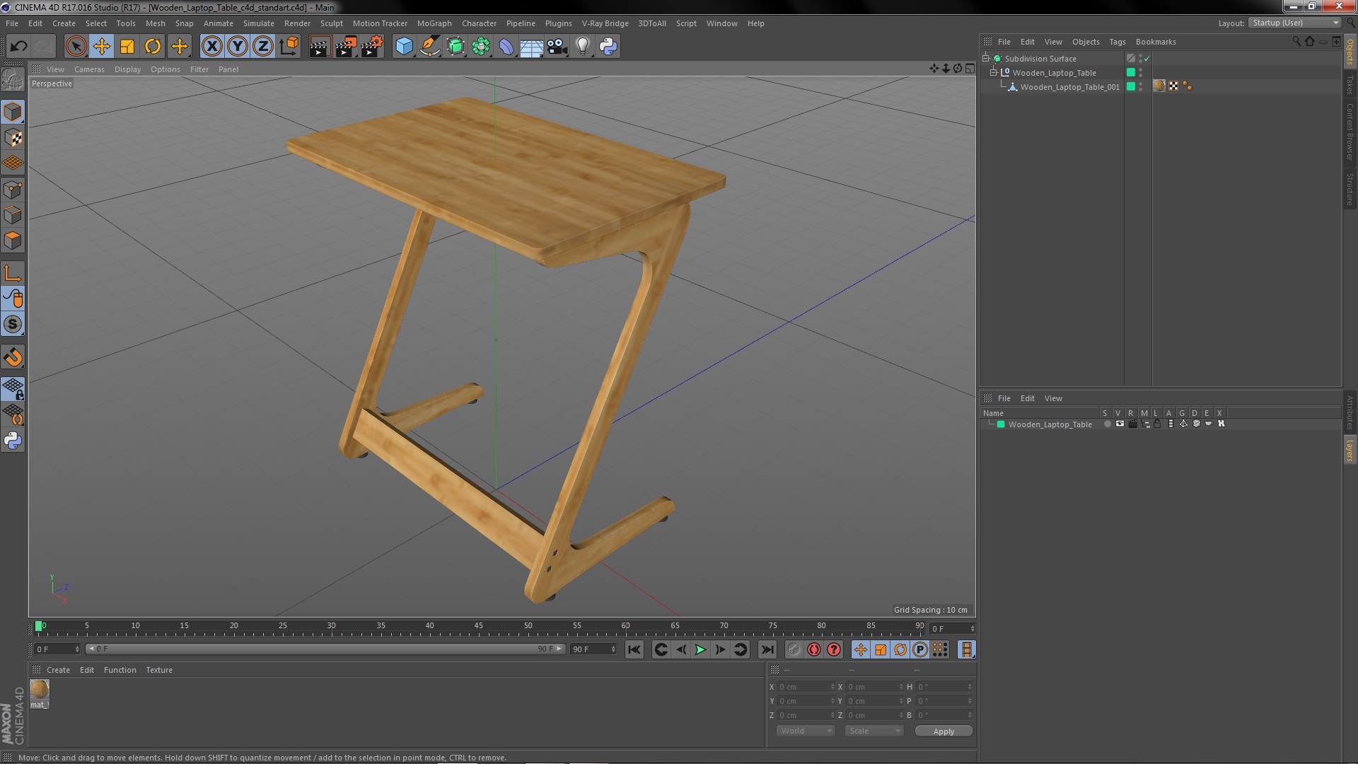 Wooden Laptop Table 3D model