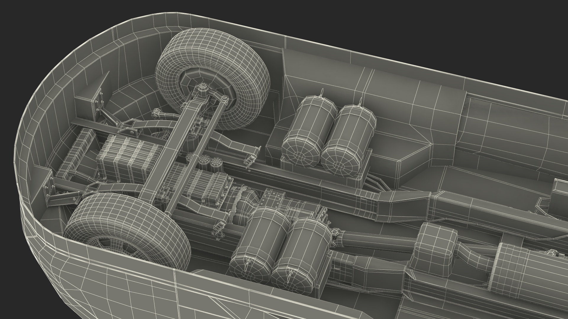 Futuristic Modern Truck Black without Trailer Rigged 3D