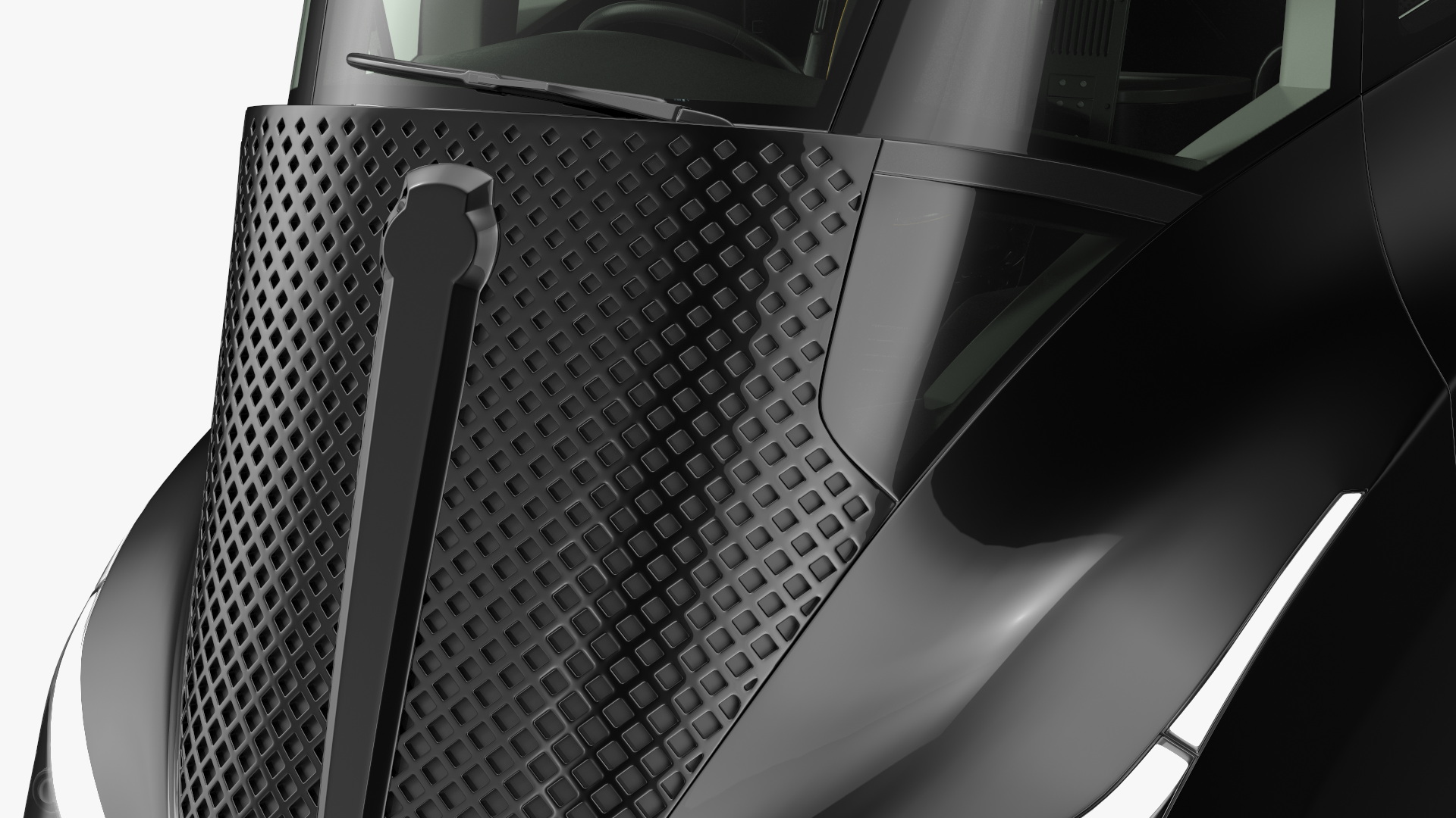 Futuristic Modern Truck Black without Trailer Rigged 3D