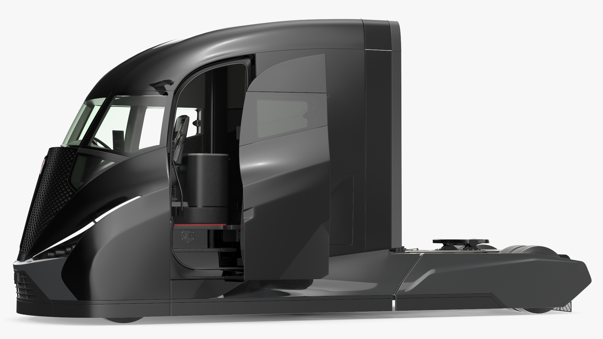 Futuristic Modern Truck Black without Trailer Rigged 3D