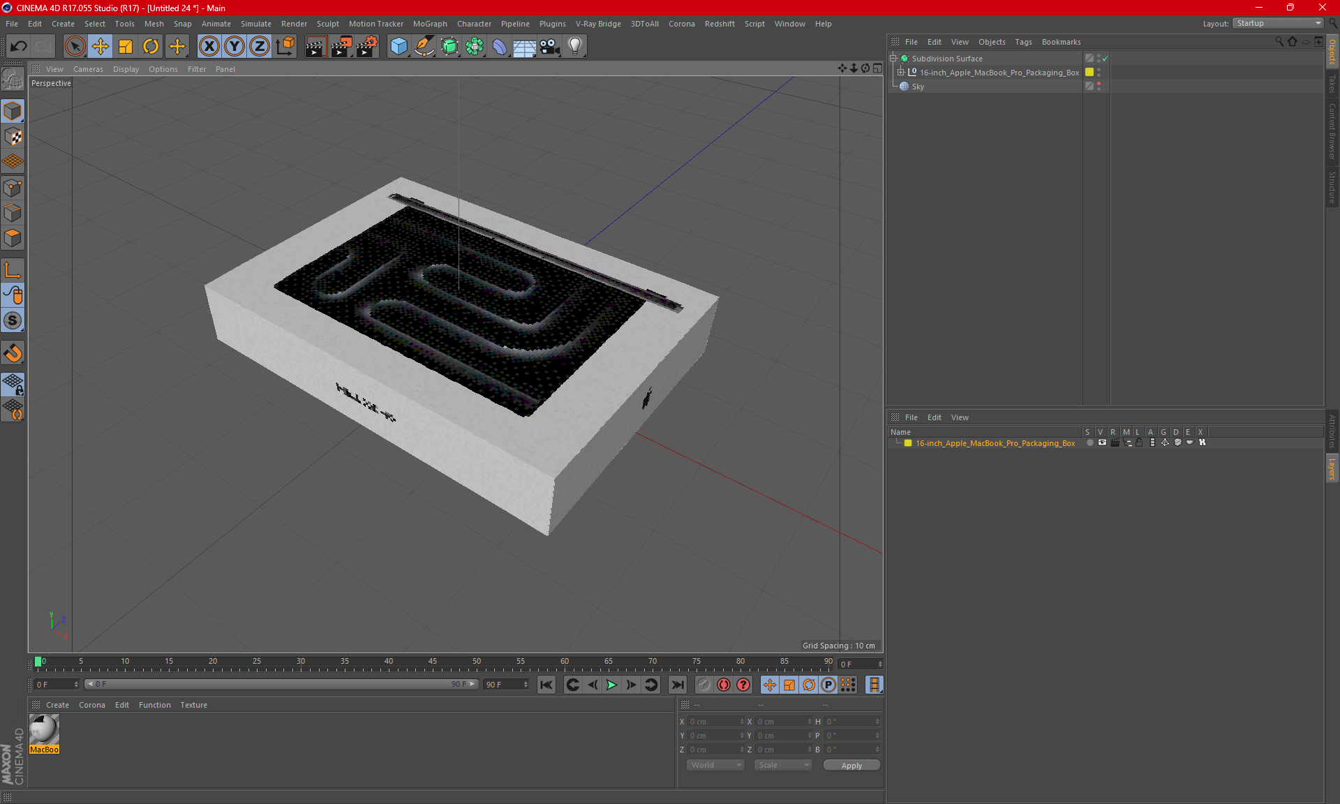 16-inch Apple MacBook Pro Packaging Box 3D model