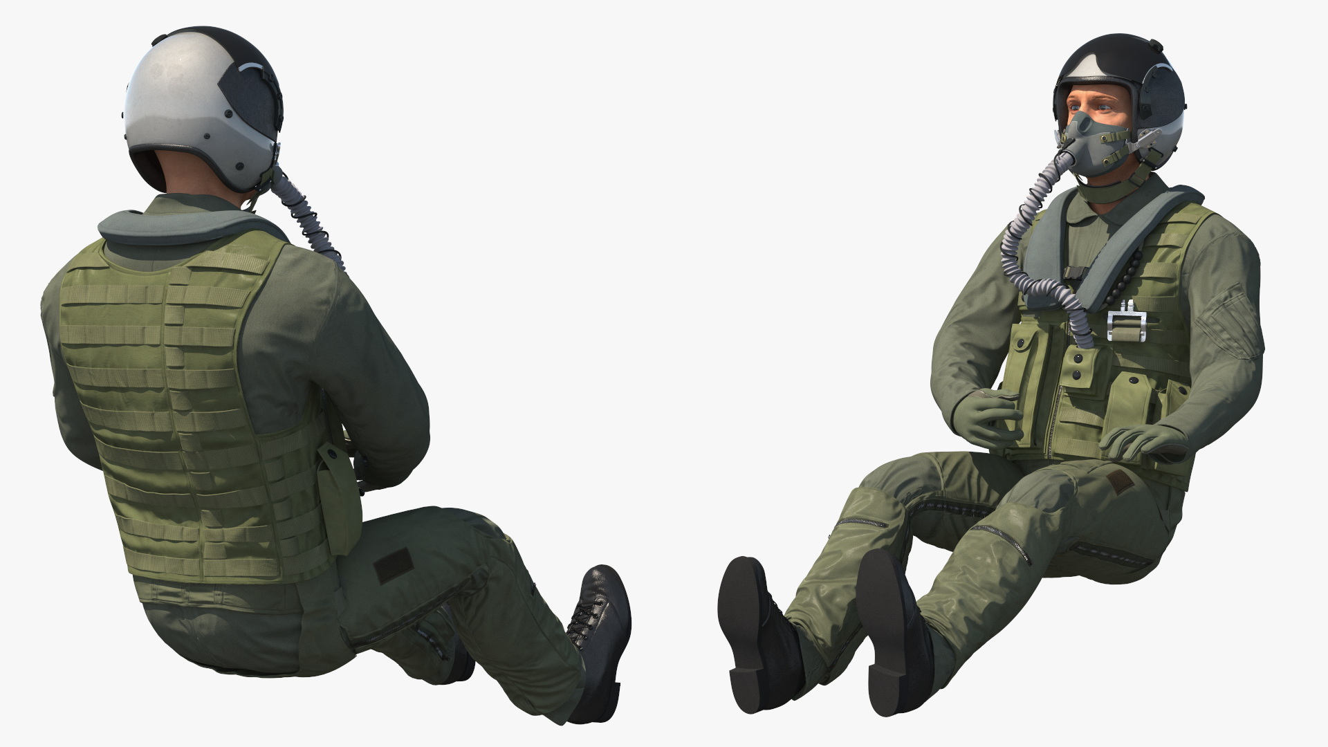 3D Boeing EA 18G Fighter Jet with Pilot in Flight