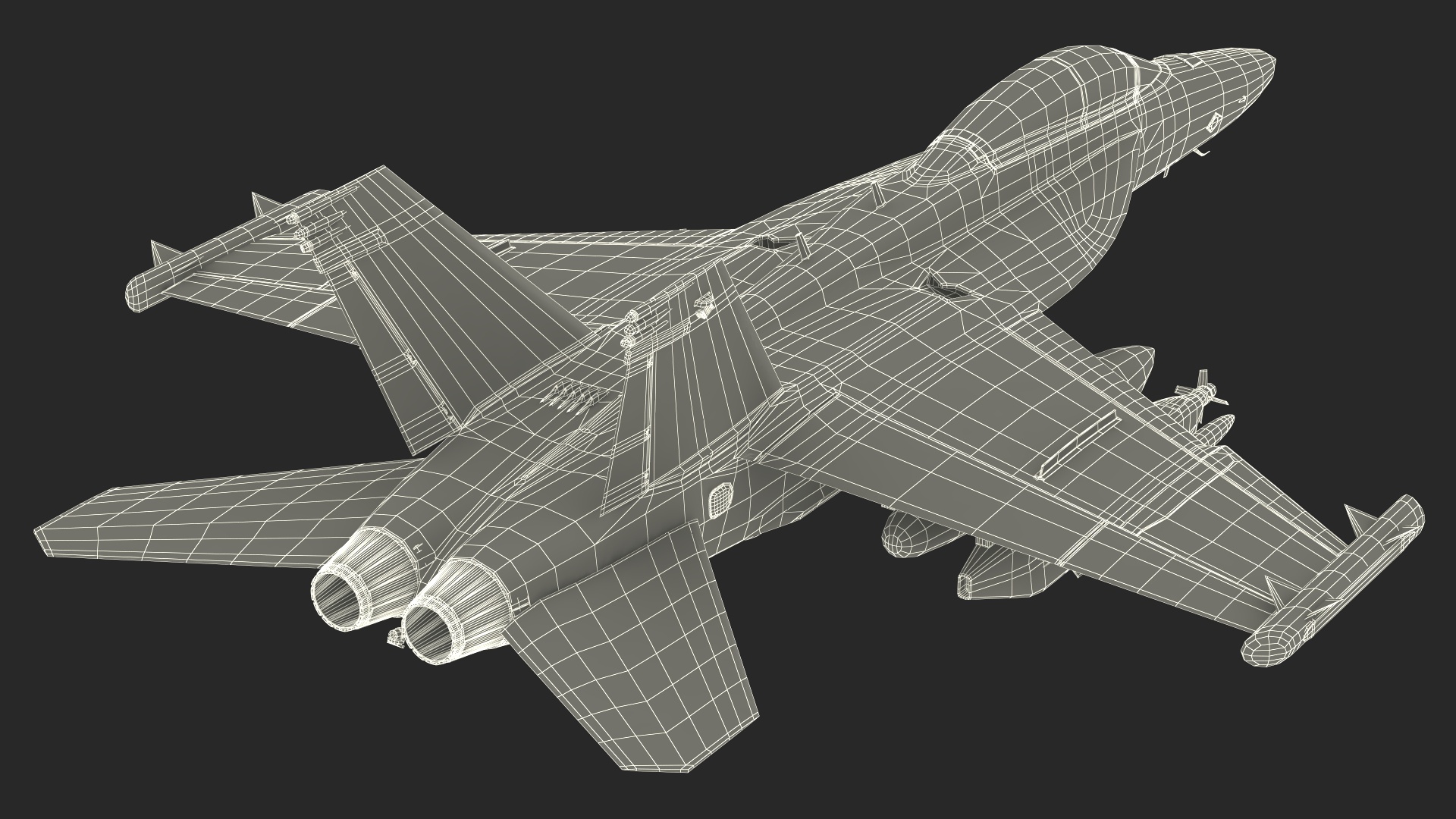 3D Boeing EA 18G Fighter Jet with Pilot in Flight
