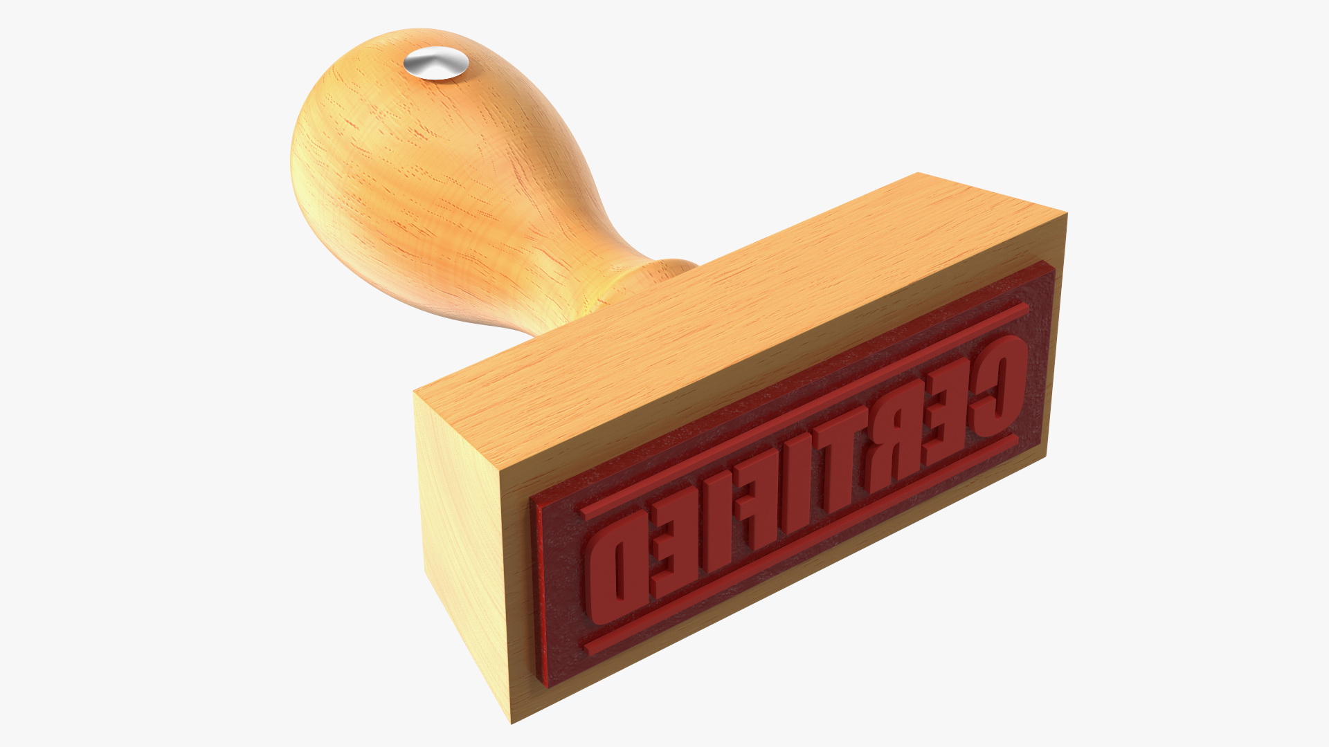Rubber Stamp with Wood Handle Certified 3D model