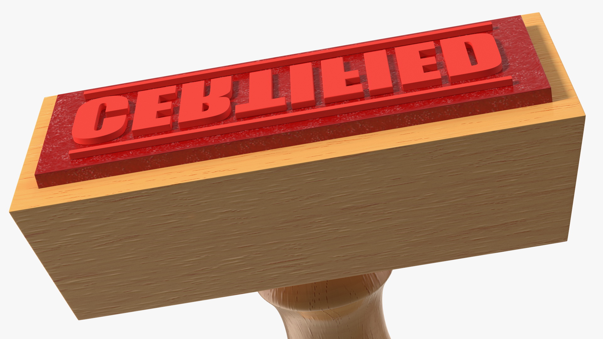 Rubber Stamp with Wood Handle Certified 3D model