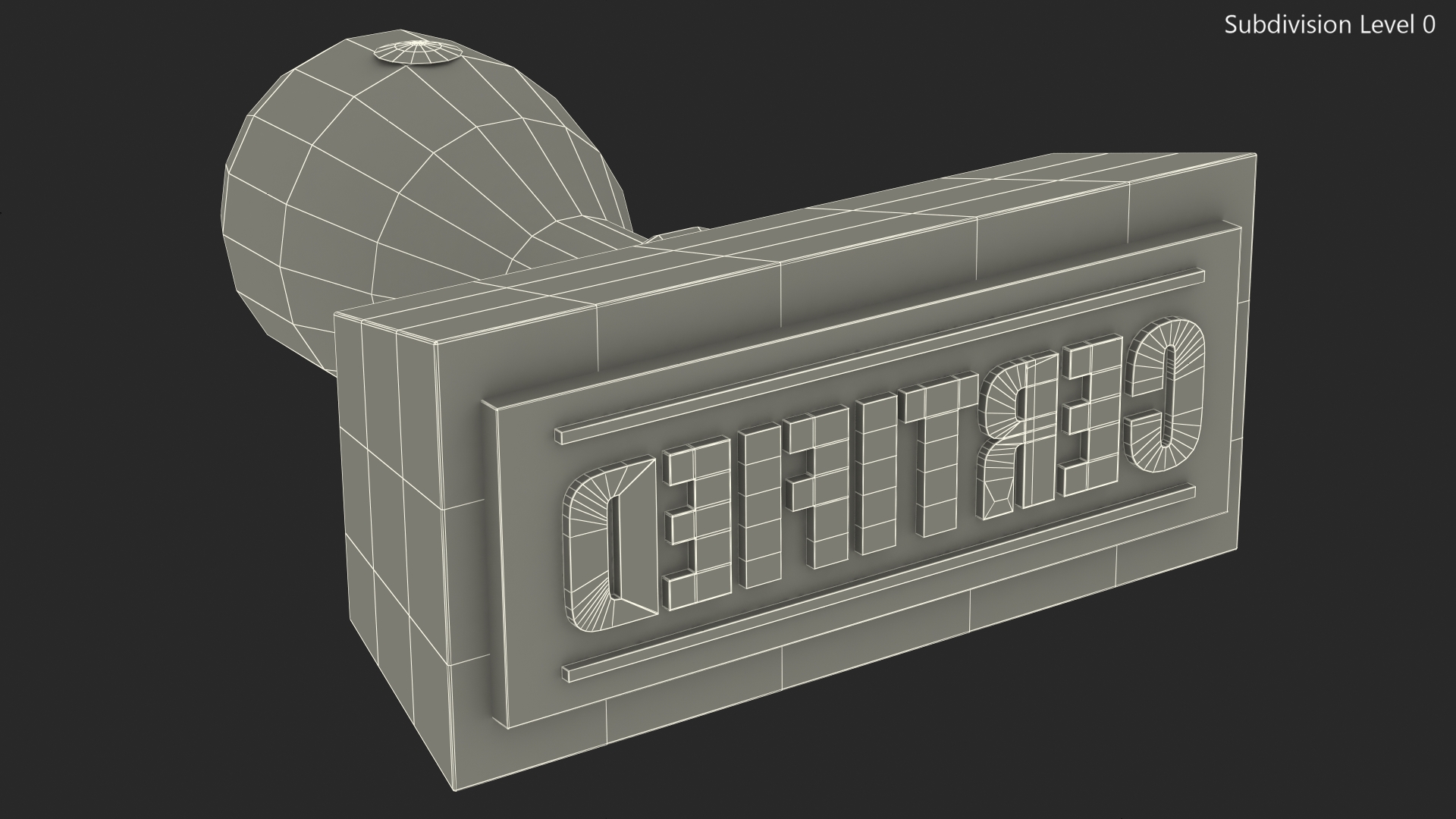 Rubber Stamp with Wood Handle Certified 3D model