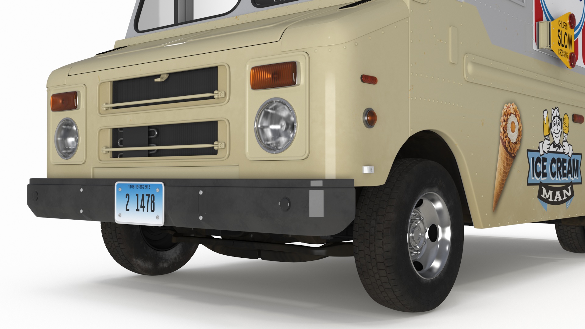 3D Vintage Ice Cream Truck model