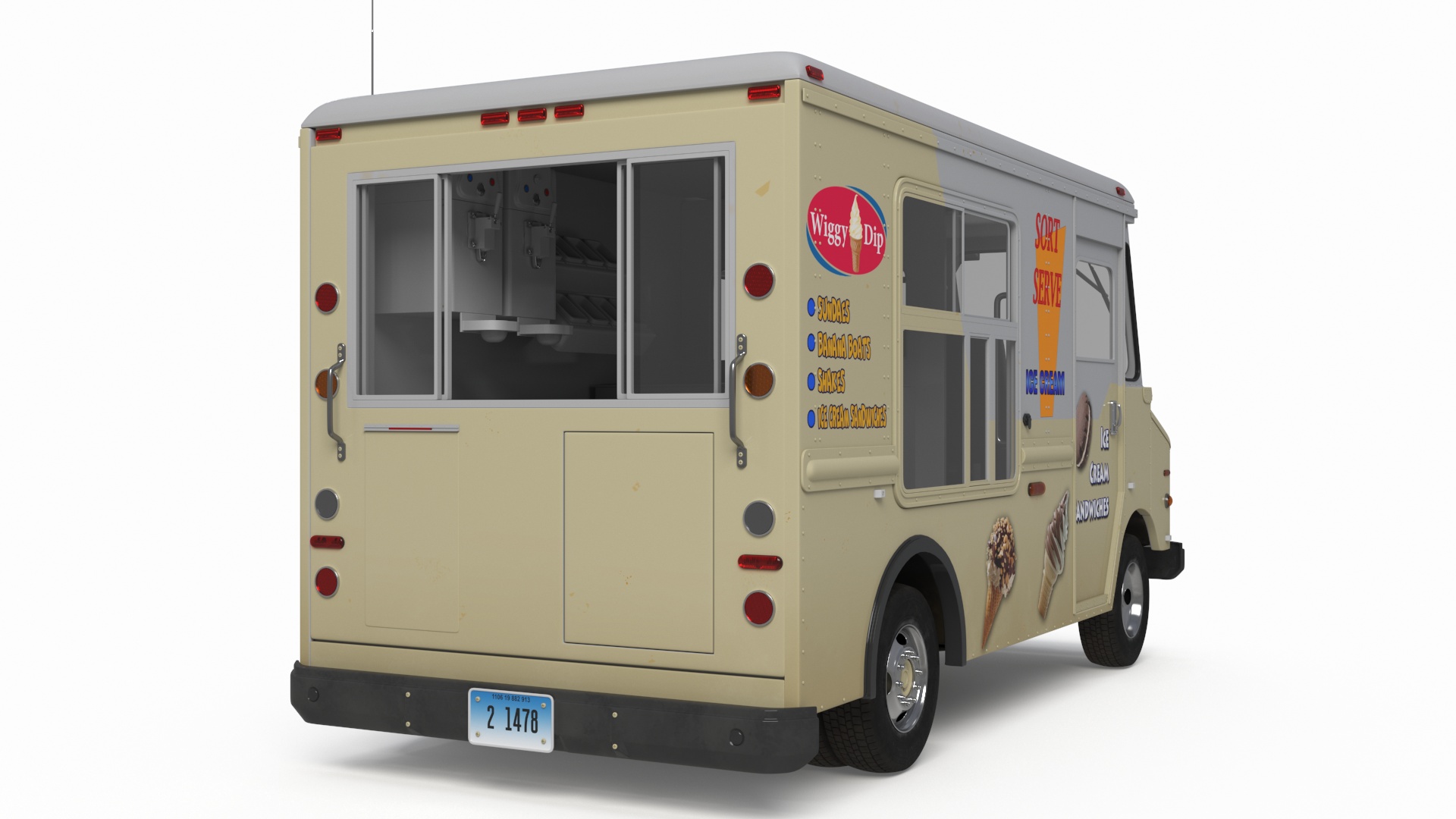 3D Vintage Ice Cream Truck model
