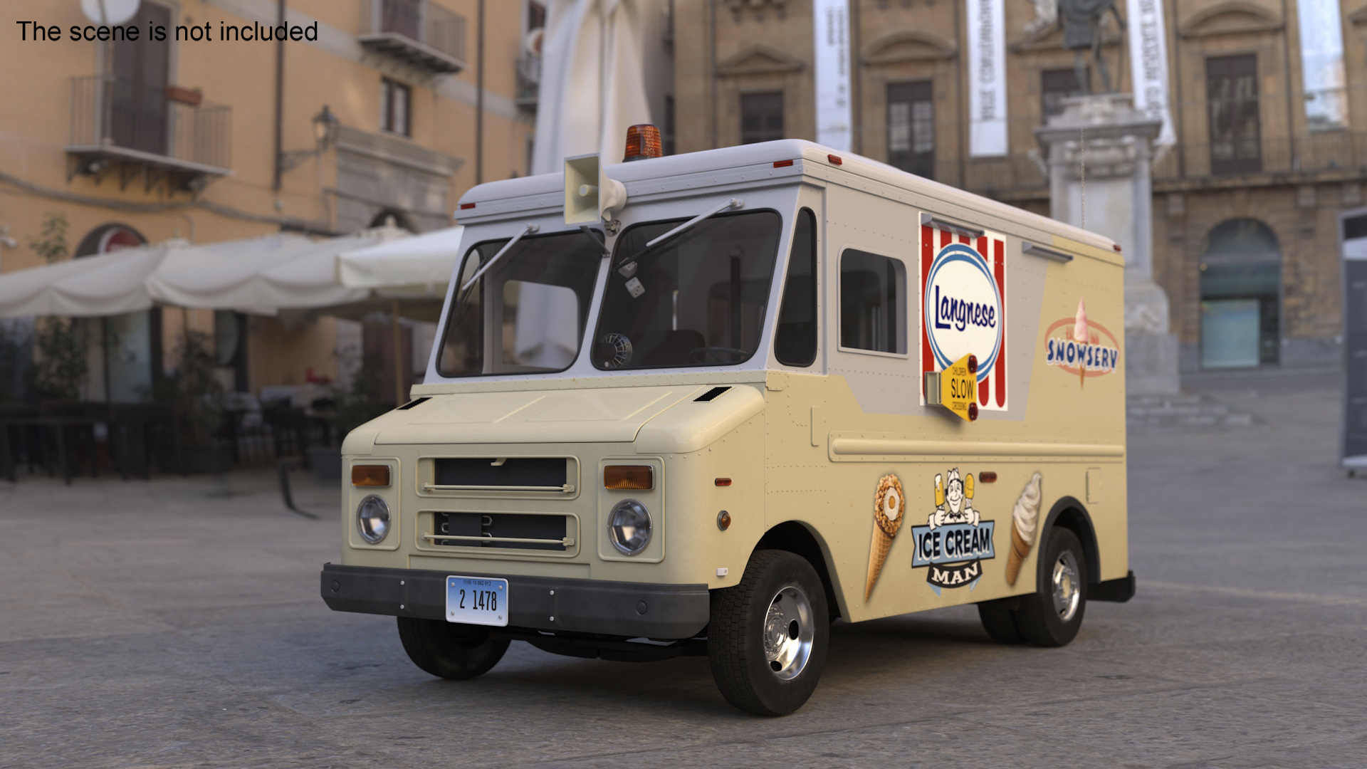 3D Vintage Ice Cream Truck model