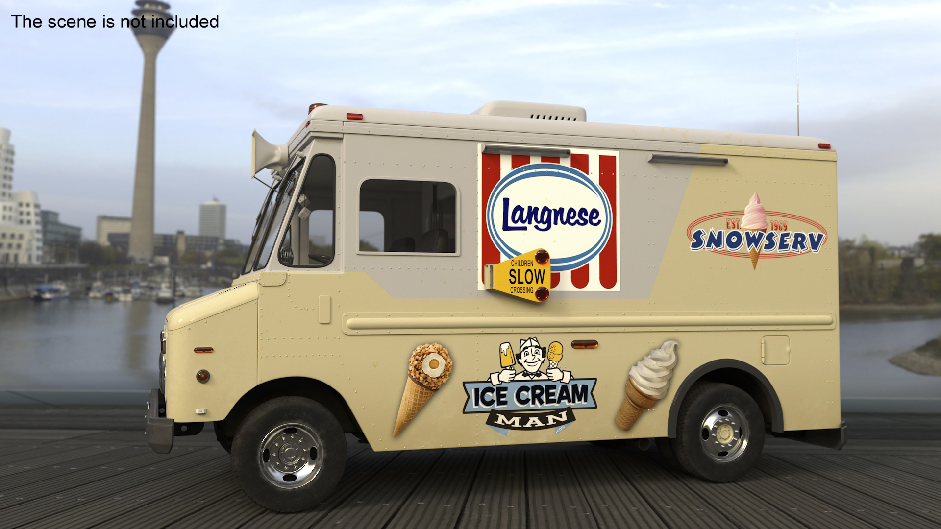 3D Vintage Ice Cream Truck model
